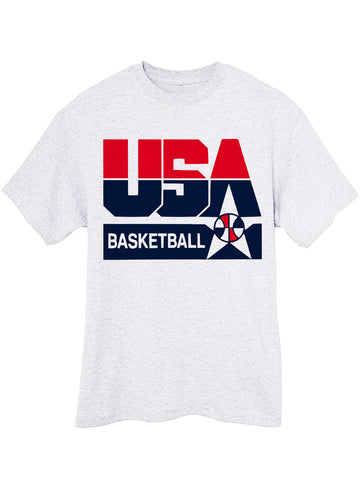 1992 Nba Olympic Dream Team logo ash grey tee tshirt