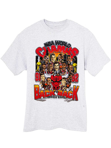 Vintage 1991-1992 Back to Back Championships Michael Jordan Chicago Bulls tshirt tee - Ash Grey