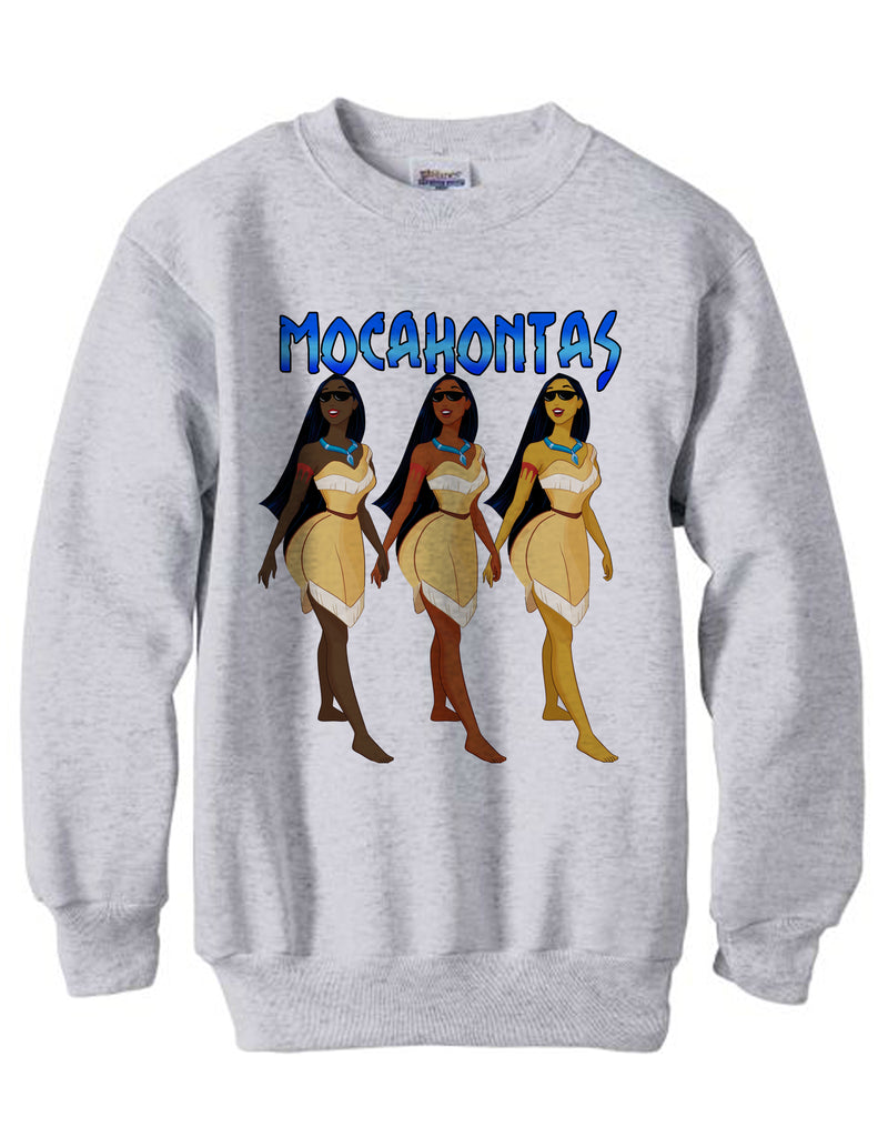 Mocahontas Black Women Pocahontas sweatshirt shirt - ASH GREY