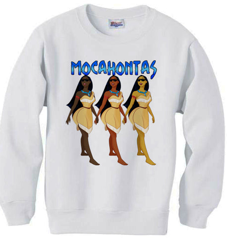 Mocahontas Black Women Pocahontas sweatshirt shirt - WHITE