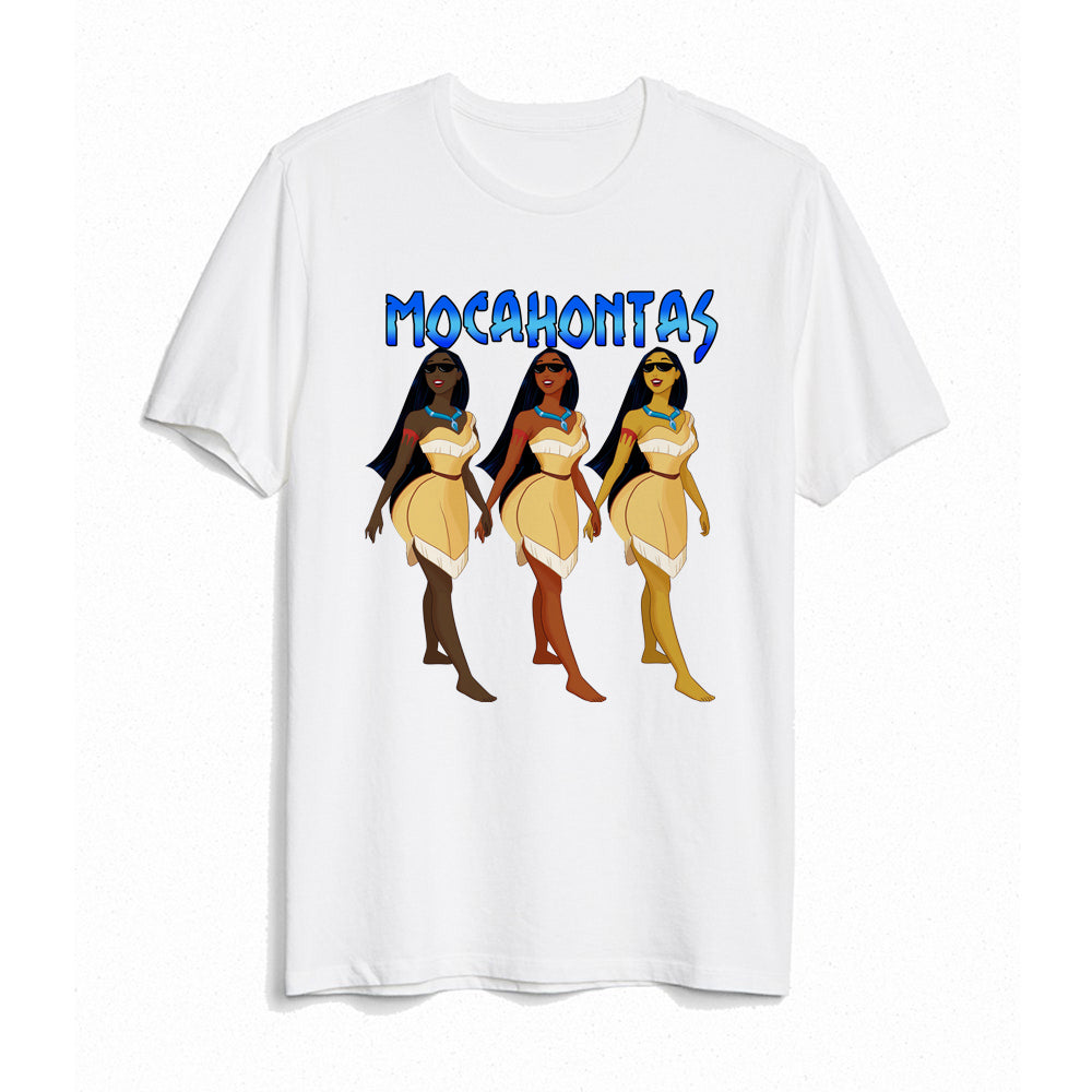 Mocahontas Black Women Pocahontas Tshirt - WHITE TEE