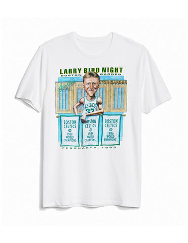 Vintage Larry Bird Night Championships Boston Celtics tshirt  - White