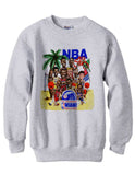 Vintage 1990 Nba All-Star Weekend Michael Jordan Magic Johnson Larry Bird Patrick Ewing shirt sweatshirt fleece - Ash Grey