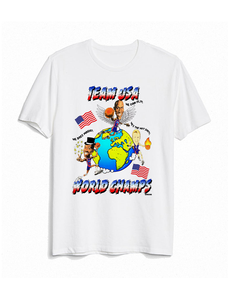 1992 Nba Olympic Dream Team 3 World Champs shirt tshirt - White tee