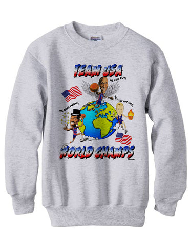 1992 Nba Olympic Dream Team 3 World Champs sweatshirt shirt - Ash Grey