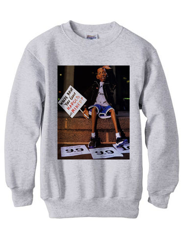 Lil penny sitting on bricks Afernee Hardaway air max penny 1 Orlando Magic vintage retro shirt sweatshirt - Ash Grey