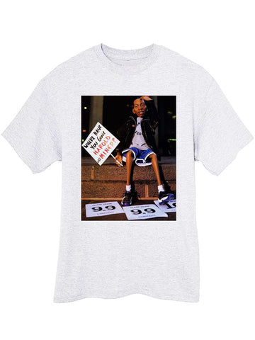 Lil penny sitting on bricks Afernee Hardaway air max penny 1 Orlando Magic vintage retro t shirt - Ash Grey tee