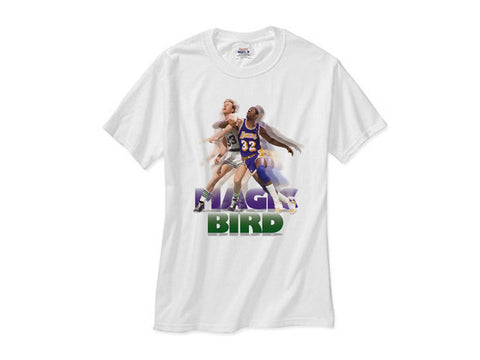 Magic Johnson vs Larry Bird shirt white tee