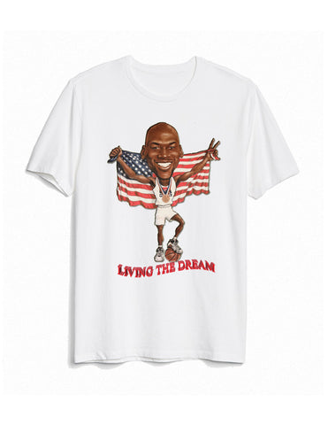 Michael Jordan 1992 Living The Olympic Dream Team USA tshirt tee - white