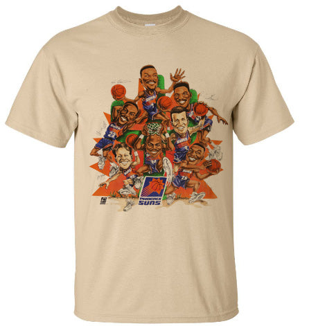 Vintage 1993 Phoenix Suns Barkley Team tshirt tee - tan