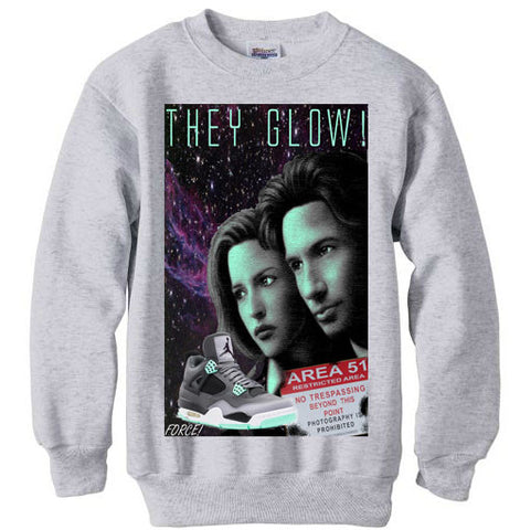 Michael Jordan Retro 4 iv Green Glow shirt sweatshirt - Ash Grey