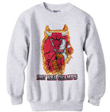 1997 Champs Michael Jordan Chicago Bulls Mascot shirt sweatshirt fleece - Ash Grey