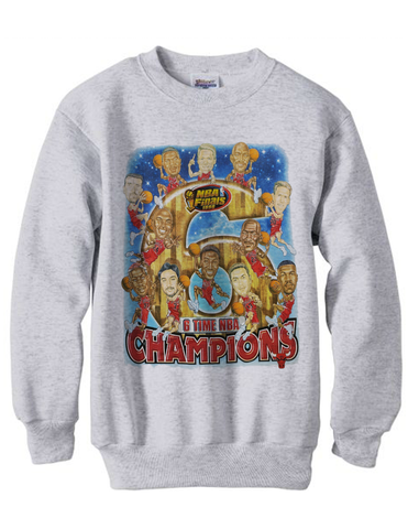 Vintage 1998 6th Championship Finals Michael Jordan Chicago Bulls Legacy shirt sweatshirt fleece - Ash Grey
