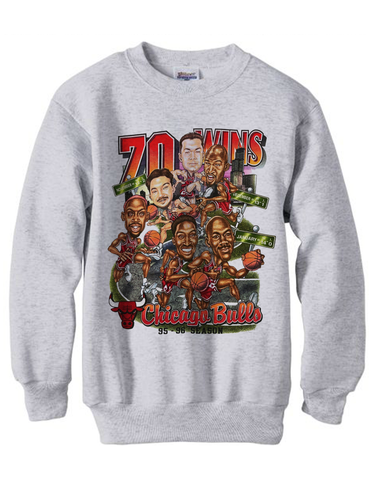 Vintage 1996 Championship Michael Jordan 72-10 Chicago Bulls Legacy shirt sweatshirt fleece - Ash Grey