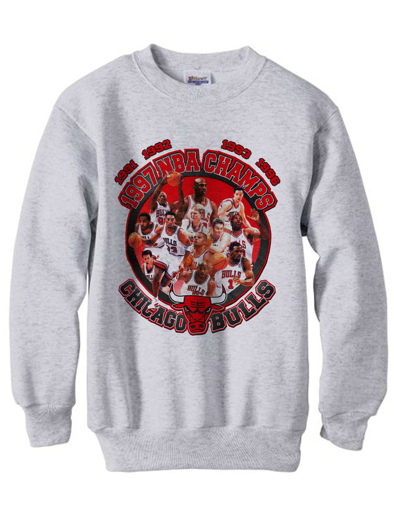 Vintage 1997 Michael Jordan Chicago Bulls Legacy Photo shirt sweatshirt fleece - Ash Grey