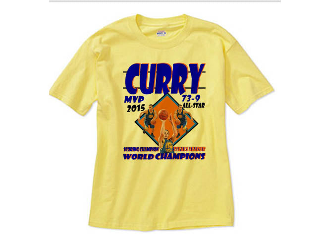 Steph Curry Golden State Warriors Yellow tee shirt