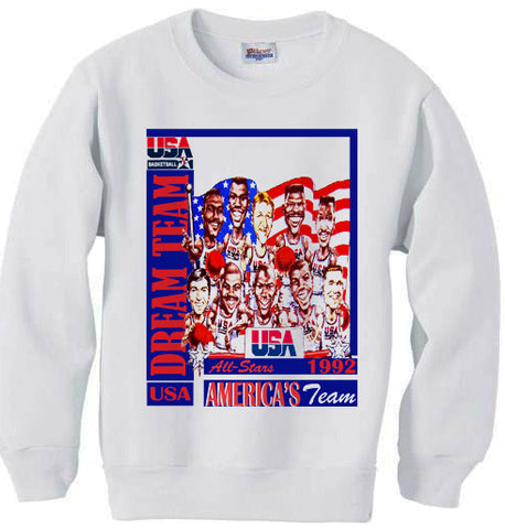 1992 Nba Olympic Dream Team Caricature Cartoon Pride white or ash grey sweatshirt