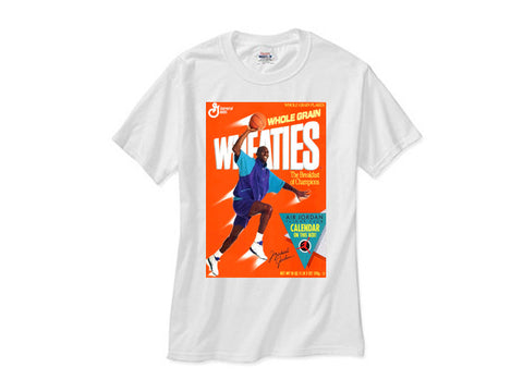 Michael Jordan Grape 5 Fresh Prince Wheaties shirt white tee