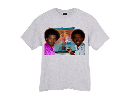 Kanye West and Kid Cudi Kids See Ghosts Merch Portrait tee shirt tshirt - Ash Grey