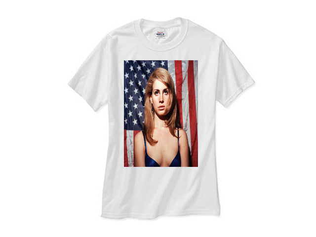 Lana Del Rey American Flag shirt white tee