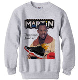 Martin Jordan 11 Bred Red Black sweatshirt sweater shirt - Ash Grey