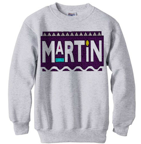 Martin Tv Show Purple Logo shirt sweatshirt - Ash Grey
