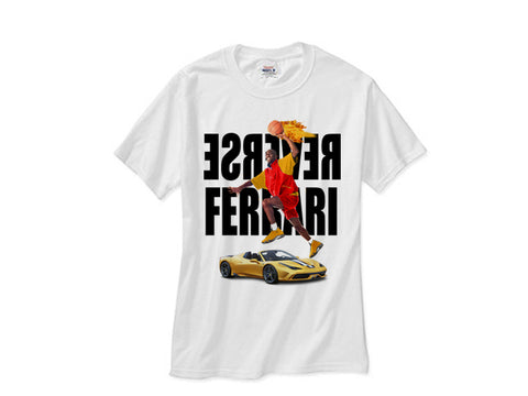 Jordan 14 Yellow Ferrari Reverse tshirt shirt - White