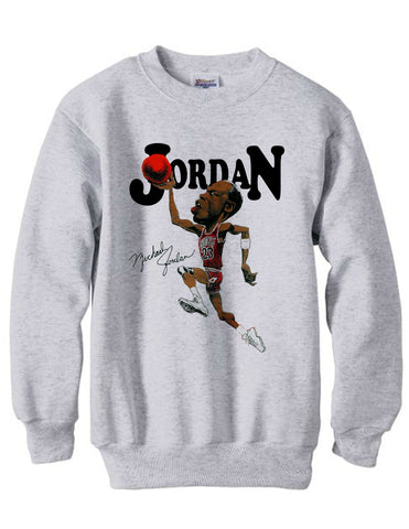 Vintage 1990-1991 Michael Jordan Chicago Bulls Dunk shirt sweatshirt fleece - Ash Grey