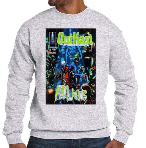 Outkast Atliens sweatshirt shirt - Ash Grey
