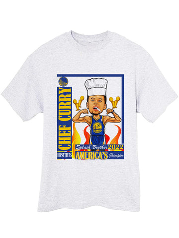 STEPH CURRY THE CHEF CARICATURE CARTOON GOLDEN STATE WARRIORS - Ash Grey tee tshirt