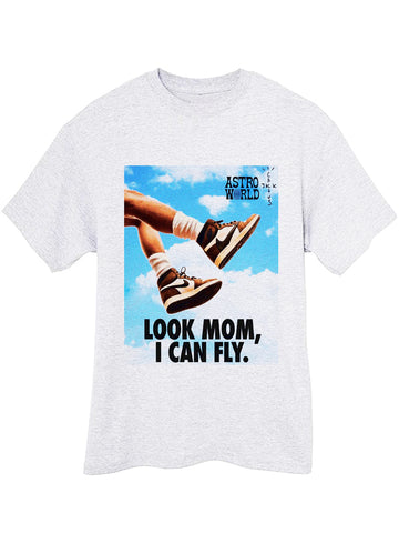 Travis Scott Mom I Can Fly Jordan 1 T Shirt - Ash Grey tee