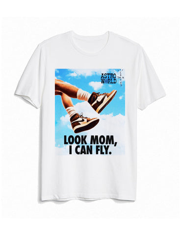 Travis Scott Mom I Can Fly Jordan 1 T Shirt - White tee