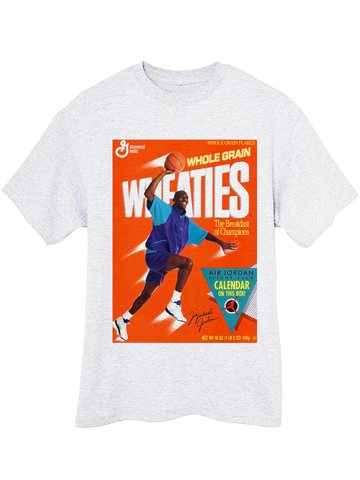 Michael Jordan Grape 5 Fresh Prince Wheaties shirt ash grey tee